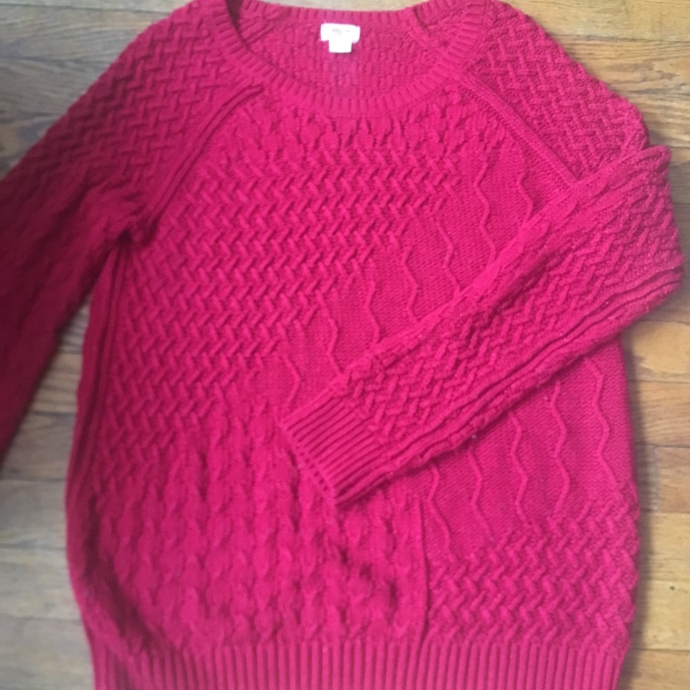 MOSSIMO Red Detailed Knit Sweater